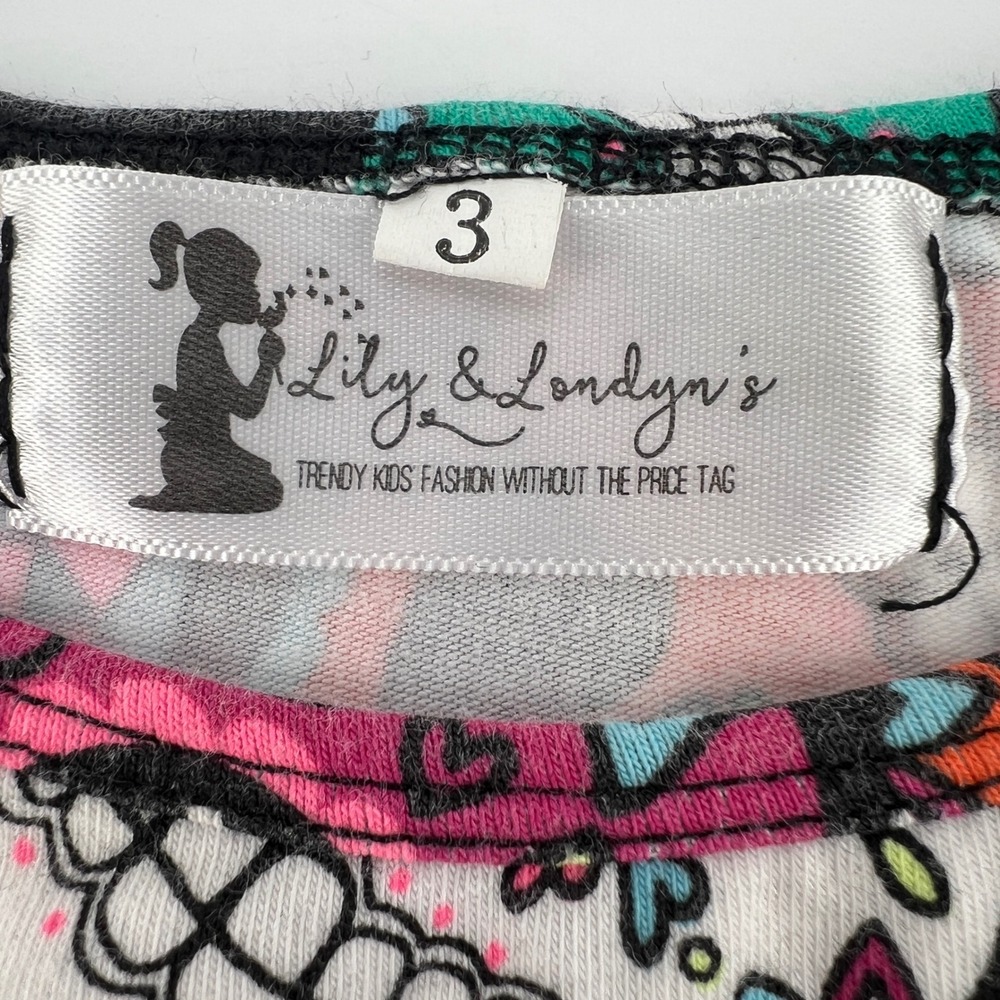 Lily & Londyn's Girls Sugar Skull Print Long Sleeve Dress/Tunic Multicolor Sz 3 - Picture 3 of 6